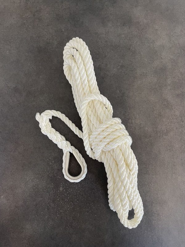 bout amarrage BOUT D'AMARRAGE BLANC AVEC BOUCLE INOX – Image 1