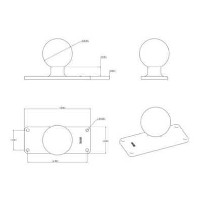 PLATINE SUPPORT HORIZONTAL RAM 8 À 15 POUCES – Image 2