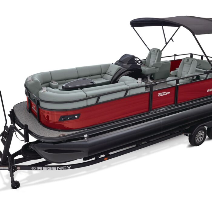 Regency 250 DL3 RF rouge avec sellerie grise et flotteurs noirs